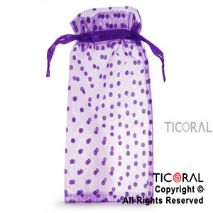 BOLSA ORGANZA VIOLETA 15X25 LUNARES HS3977-5 x 1